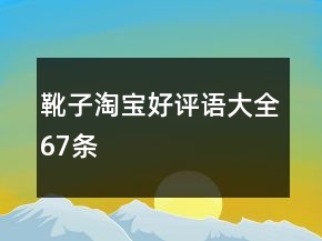 靴子淘寶好評語大全67條