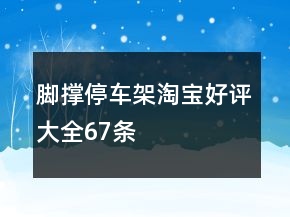腳撐、停車架淘寶好評(píng)大全67條