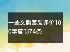 一些文胸套裝評價100字復制74條