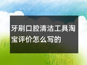 牙刷、口腔清潔工具淘寶評(píng)價(jià)怎么寫的匯總64條