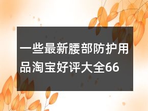 一些最新腰部防護(hù)用品淘寶好評(píng)大全66條
