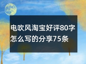 電吹風(fēng)淘寶好評(píng)80字怎么寫的分享75條