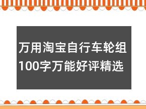 萬用淘寶自行車輪組100字萬能好評精選76條