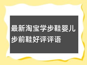 最新淘寶學步鞋、嬰兒步前鞋好評評語分享61條