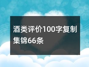 酒類評價100字復(fù)制集錦66條