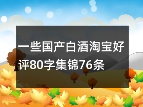 一些國產(chǎn)白酒淘寶好評80字集錦76條