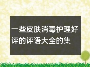 一些皮膚消毒護理好評的評語大全的集錦64條