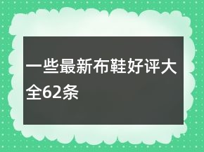 一些最新布鞋好評大全62條