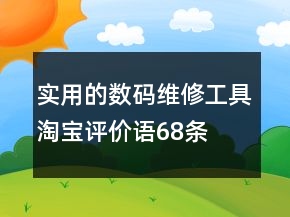實(shí)用的數(shù)碼維修工具淘寶評(píng)價(jià)語(yǔ)68條