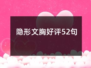 隱形文胸好評52句