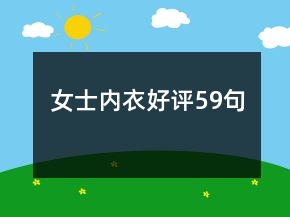 女士?jī)?nèi)衣好評(píng)59句