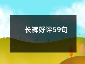 長(zhǎng)褲好評(píng)59句