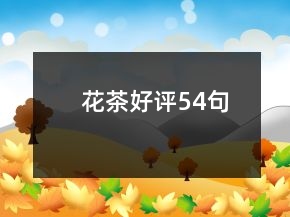 花茶好評54句