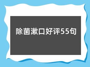 除菌漱口好評(píng)55句