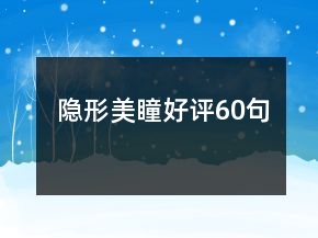 隱形美瞳好評(píng)60句