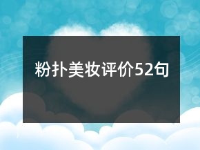 粉撲美妝評價52句