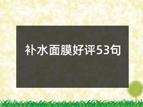 補水面膜好評53句