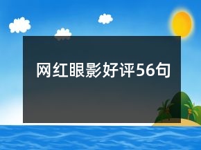 網(wǎng)紅眼影好評56句