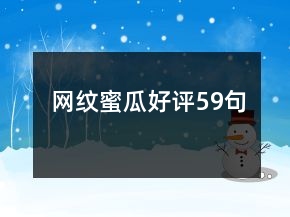 網(wǎng)紋蜜瓜好評59句