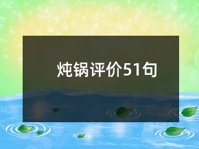燉鍋評(píng)價(jià)51句