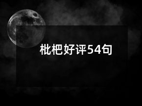 枇杷好評(píng)54句