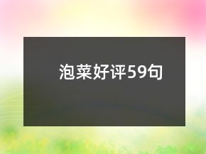 泡菜好評59句