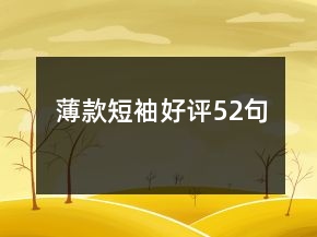 薄款短袖好評52句
