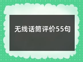 無線話筒評價55句