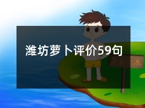 濰坊蘿卜評價59句