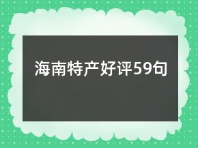 海南特產(chǎn)好評59句