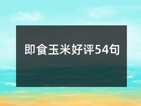 即食玉米好評54句