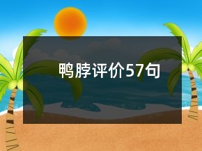 鴨脖評(píng)價(jià)57句