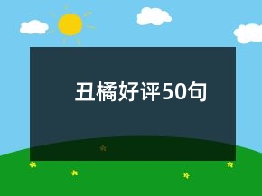 丑橘好評50句
