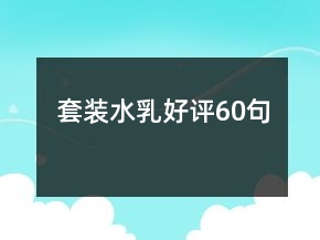 套裝水乳好評(píng)60句