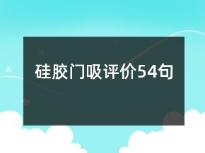 硅膠門吸評價54句