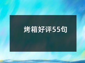 烤箱好評55句