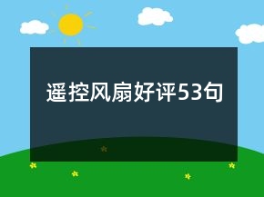 遙控風(fēng)扇好評53句