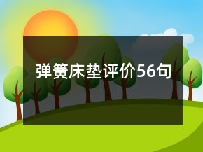 彈簧床墊評(píng)價(jià)56句