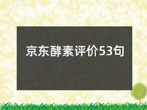 京東酵素評價53句
