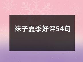 襪子夏季好評(píng)54句