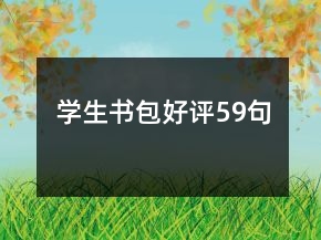 學(xué)生書包好評(píng)59句