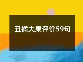 丑橘大果評價59句
