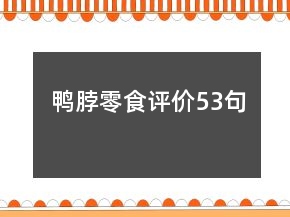 鴨脖零食評(píng)價(jià)53句
