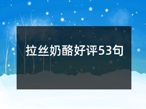 拉絲奶酪好評53句