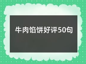 牛肉餡餅好評(píng)50句