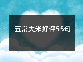 五常大米好評55句