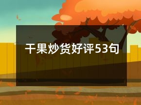 干果炒貨好評53句