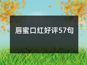 唇蜜口紅好評57句