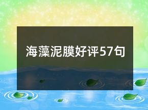 海藻泥膜好評57句