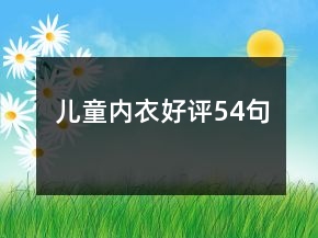 兒童內(nèi)衣好評(píng)54句